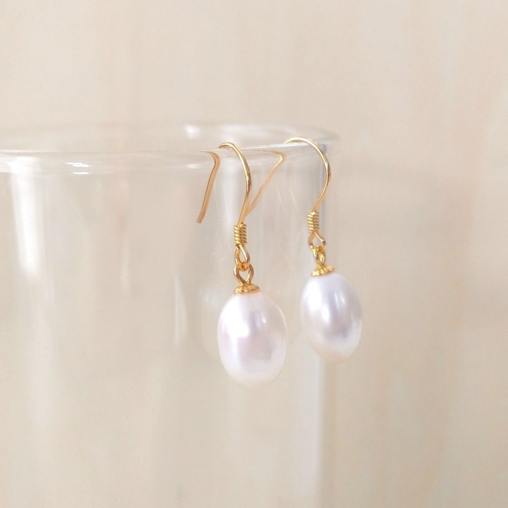 Freshwater Pearl Drop Earrings - Picture 4 of 7
